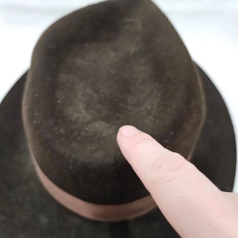 Indiana Jones Stetson Authentic Hat Brown Wool Felt Fedora Medium Made in USA